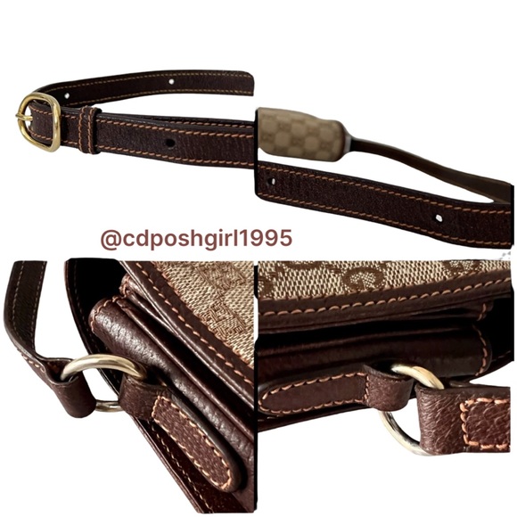 Vintage 1970s Gucci Ophidia Canvas monogram leather Flap accordion shoulder bag - Picture 12 of 16